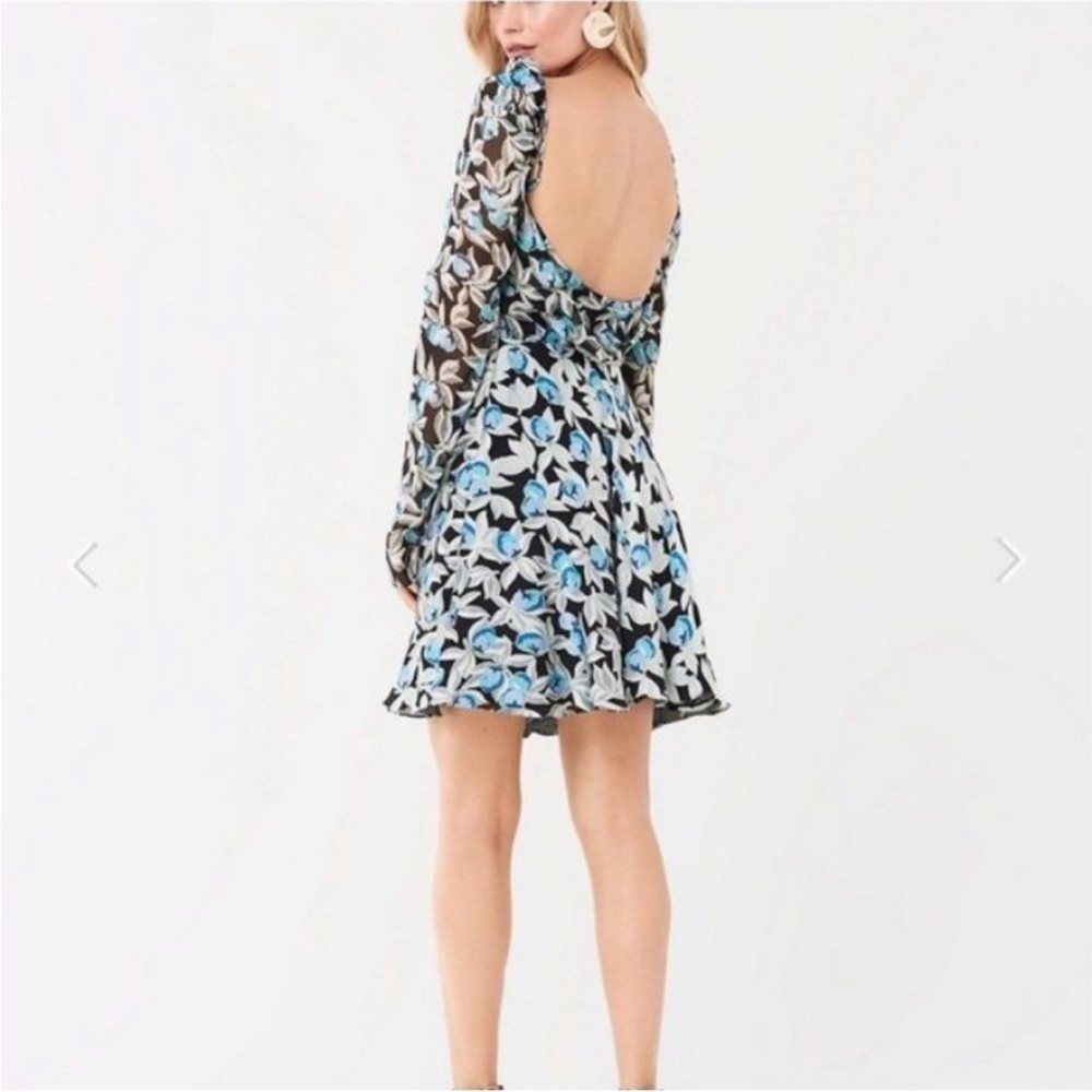DVF Diane Von Furstenberg Josephina Eden Silk Off The Shoulder Mini Dress 14 - Picture 4 of 15